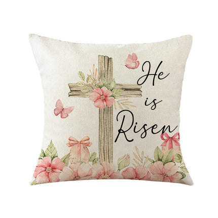 Easter Pillow Covers Spring Pillow Covers Bunny Flower Decorative Throw Pillow Case for Sofa