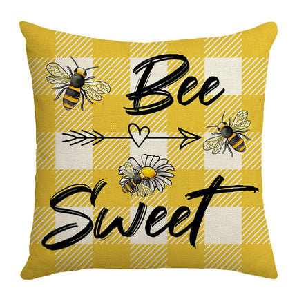 Summer Bee Throw Pillow Covers Sunflower Pillows Case,Cushion Covers for Sofa Home Decor