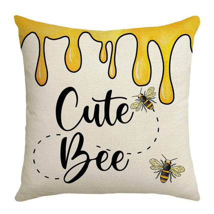 Summer Bee Throw Pillow Covers Sunflower Pillows Case,Cushion Covers for Sofa Home Decor