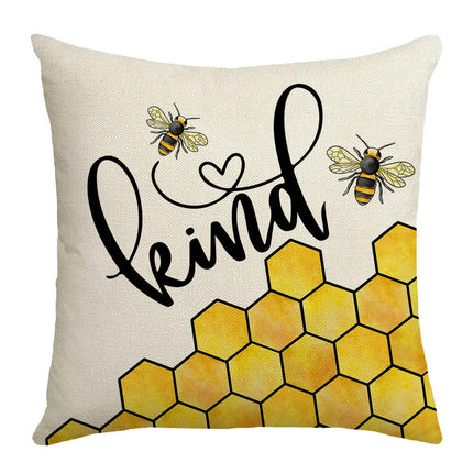 Summer Bee Throw Pillow Covers Sunflower Pillows Case,Cushion Covers for Sofa Home Decor