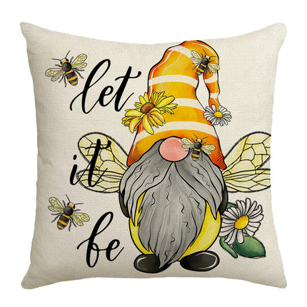 Summer Bee Throw Pillow Covers Sunflower Pillows Case,Cushion Covers for Sofa Home Decor