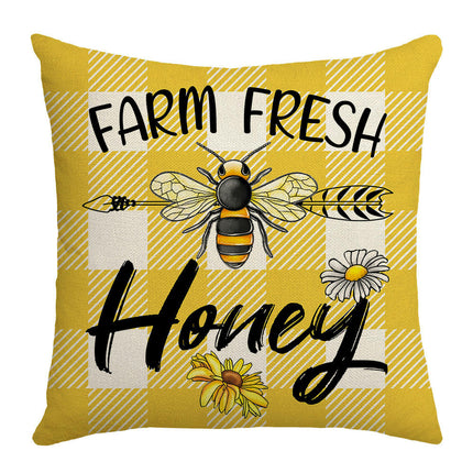 Summer Bee Throw Pillow Covers Sunflower Pillows Case,Cushion Covers for Sofa Home Decor