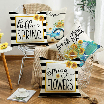 Summer Soft Throw Pillow Covers Sunflower Pillows Case,Cushion Covers for Sofa Home Decor