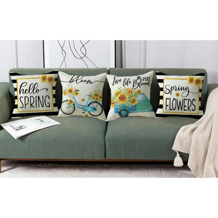 Summer Soft Throw Pillow Covers Sunflower Pillows Case,Cushion Covers for Sofa Home Decor