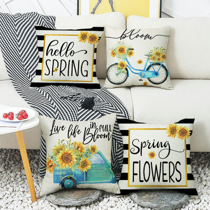 Summer Soft Throw Pillow Covers Sunflower Pillows Case,Cushion Covers for Sofa Home Decor