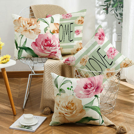 Flower Letters Throw Pillow Covers Soft Pillows Case,Cushion Covers for Sofa Home Decor