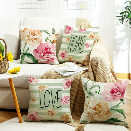 Flower Letters Throw Pillow Covers Soft Pillows Case,Cushion Covers for Sofa Home Decor