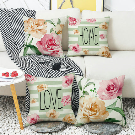 Flower Letters Throw Pillow Covers Soft Pillows Case,Cushion Covers for Sofa Home Decor