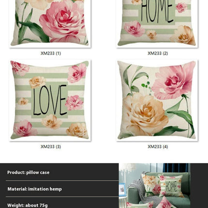 Flower Letters Throw Pillow Covers Soft Pillows Case,Cushion Covers for Sofa Home Decor