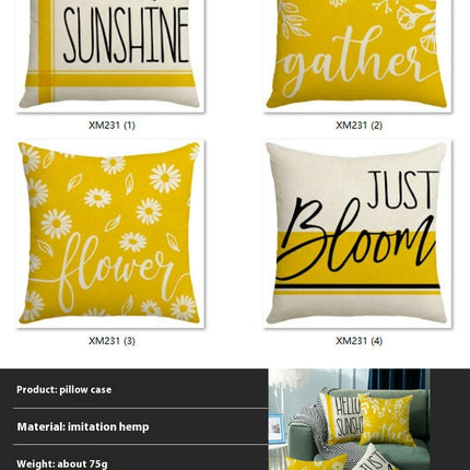 Farmhouse Throw Pillow Covers Letters Decorations Linen Cushion Case for Couch Sofa Bed Home Decor