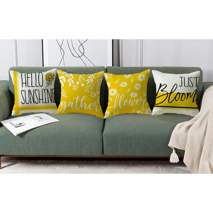 Farmhouse Throw Pillow Covers Letters Decorations Linen Cushion Case for Couch Sofa Bed Home Decor