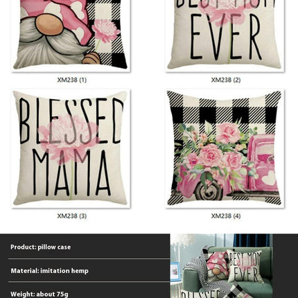 Mother's Day Decorative Throw Pillow Covers Best Mom Cushion Cases Pillow Covers for Couch Sofa Bed