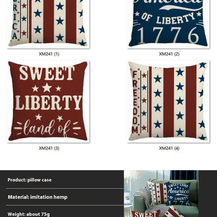 Independence Day Throw Pillow Covers Home Decor USA Flag Pillow Cases Decorative for Bed Sofa