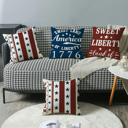 Independence Day Throw Pillow Covers Home Decor USA Flag Pillow Cases Decorative for Bed Sofa