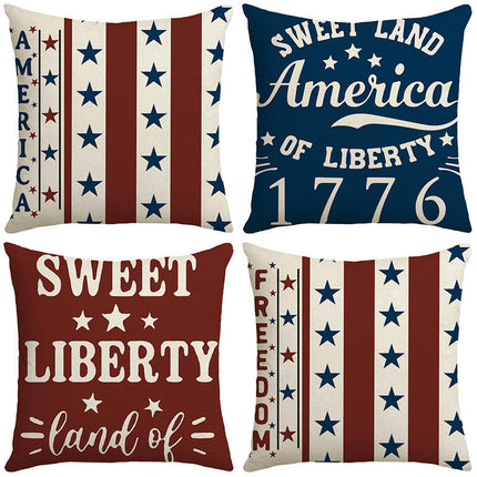 Independence Day Throw Pillow Covers Home Decor USA Flag Pillow Cases Decorative for Bed Sofa