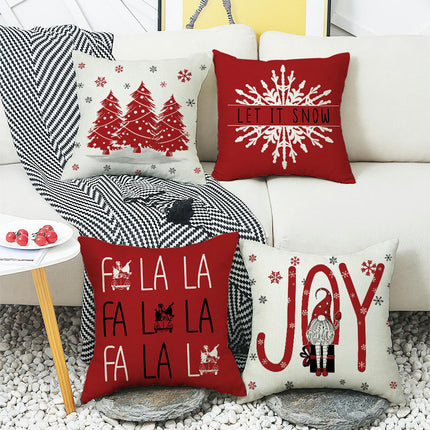 Christmas Pillow Covers Red Christmas Home Snow Throw Pillow Covers Outdoor Couch Sofa Cushion Covers