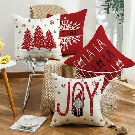 Christmas Pillow Covers Red Christmas Home Snow Throw Pillow Covers Outdoor Couch Sofa Cushion Covers