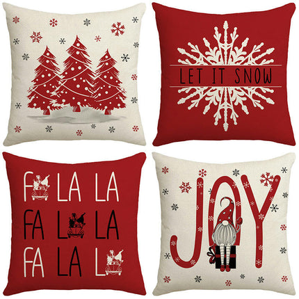 Christmas Pillow Covers Red Christmas Home Snow Throw Pillow Covers Outdoor Couch Sofa Cushion Covers