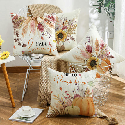 Thanksgiving Fall Throw Pillow Covers Hello Pumpkin Throw Pillows Case Cushion Covers Decor for Home