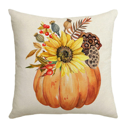 Fall Throw Pillow Covers Pumpkin Pillow Covers Sunflower Cushion Covers Outdoor Sofa Home Decorations-A