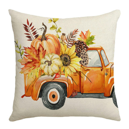 Fall Throw Pillow Covers Pumpkin Pillow Covers Sunflower Cushion Covers Outdoor Sofa Home Decorations-A