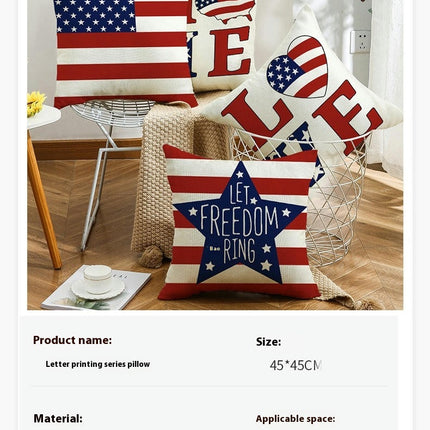 American Flag Throw Pillow Covers Soft Pillow Covers Cushion Covers Outdoor Sofa Home Decorations