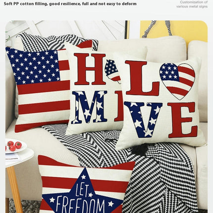 American Flag Throw Pillow Covers Soft Pillow Covers Cushion Covers Outdoor Sofa Home Decorations