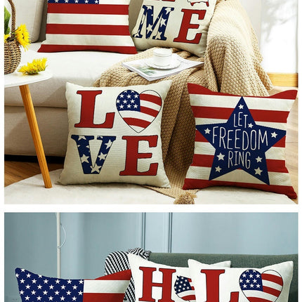 American Flag Throw Pillow Covers Soft Pillow Covers Cushion Covers Outdoor Sofa Home Decorations