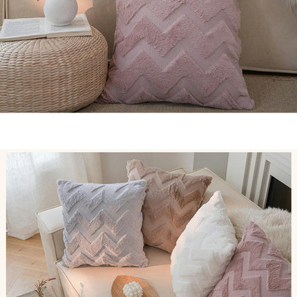 Decorative Throw Pillow Covers Soft Plush Cushion Case with Zipper Pillowcase for Home Living Room