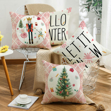 Christmas Decorative Throw Pillow Covers Holiday Square Cushion Covers Outdoor Sofa Home Pillow Cases