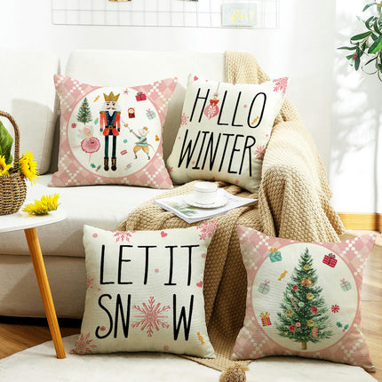 Christmas Decorative Throw Pillow Covers Holiday Square Cushion Covers Outdoor Sofa Home Pillow Cases