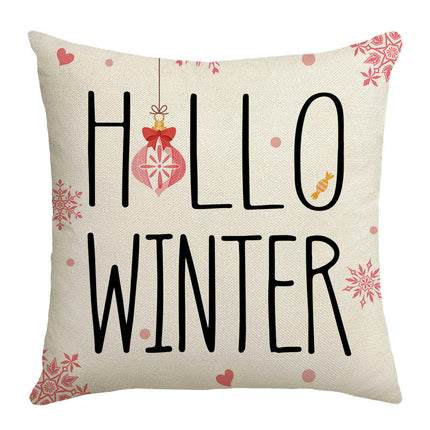 Christmas Decorative Throw Pillow Covers Holiday Square Cushion Covers Outdoor Sofa Home Pillow Cases