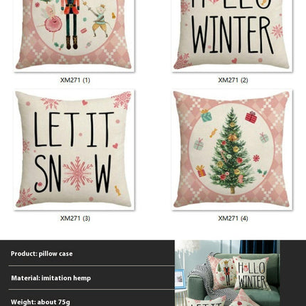 Christmas Decorative Throw Pillow Covers Holiday Square Cushion Covers Outdoor Sofa Home Pillow Cases