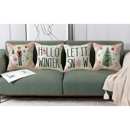 Christmas Decorative Throw Pillow Covers Holiday Square Cushion Covers Outdoor Sofa Home Pillow Cases