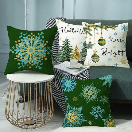 Christmas Snowflakes Decorative Throw Pillow Covers Holiday Cushion Covers Sofa Home Pillow Cases