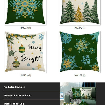 Christmas Snowflakes Decorative Throw Pillow Covers Holiday Cushion Covers Sofa Home Pillow Cases