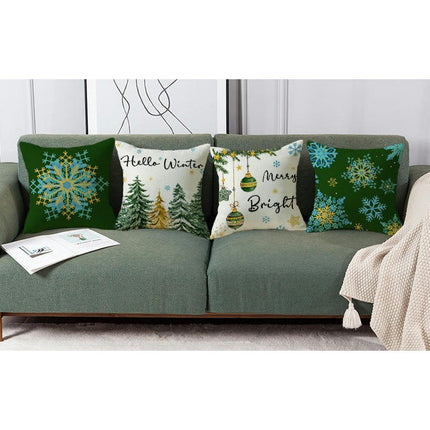 Christmas Snowflakes Decorative Throw Pillow Covers Holiday Cushion Covers Sofa Home Pillow Cases