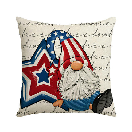 Linen Throw Pillow Covers American Independence Memorial Day Home Decor Pillowcase