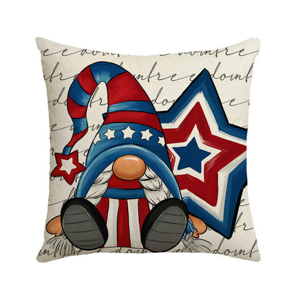 Linen Throw Pillow Covers American Independence Memorial Day Home Decor Pillowcase