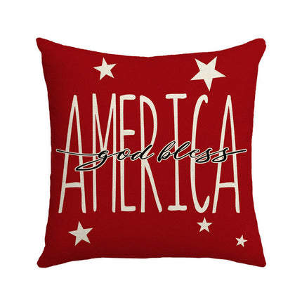 Linen Throw Pillow Covers American Independence Memorial Day Home Decor Pillowcase