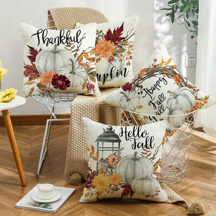 Thanksgiving Fall Throw Pillow Covers Hello Pumpkin Throw Pillows Case Cushion Covers Decor for Home-A