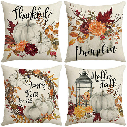 Thanksgiving Fall Throw Pillow Covers Hello Pumpkin Throw Pillows Case Cushion Covers Decor for Home-A