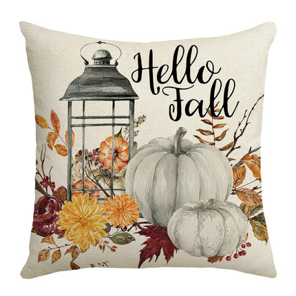 Thanksgiving Fall Throw Pillow Covers Hello Pumpkin Throw Pillows Case Cushion Covers Decor for Home-A