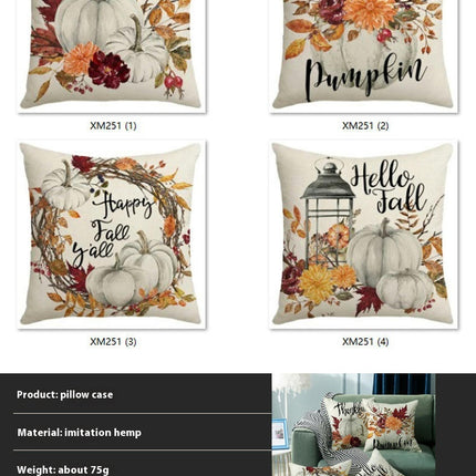 Thanksgiving Fall Throw Pillow Covers Hello Pumpkin Throw Pillows Case Cushion Covers Decor for Home-A