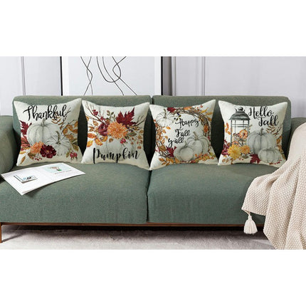 Thanksgiving Fall Throw Pillow Covers Hello Pumpkin Throw Pillows Case Cushion Covers Decor for Home-A