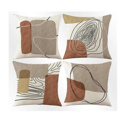 Farmhouse Abstract Decorative Throw Pillow Covers Linen Cushion Covers for Sofa Couch Home Decor