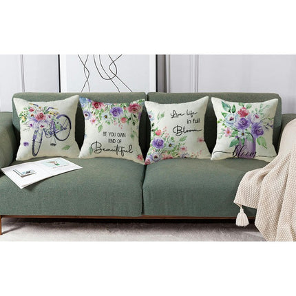 Outdoor Pillow Covers Waterproof, Decorative Throw Pillow Cover with Floral Farmhouse Cushion Cases