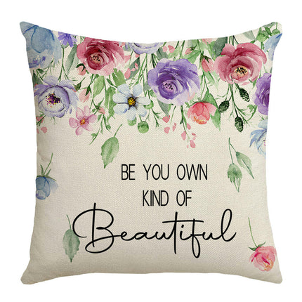 Outdoor Pillow Covers Waterproof, Decorative Throw Pillow Cover with Floral Farmhouse Cushion Cases