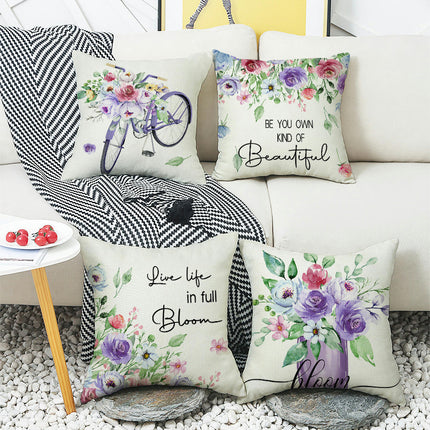 Outdoor Pillow Covers Waterproof, Decorative Throw Pillow Cover with Floral Farmhouse Cushion Cases