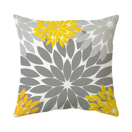 Yellow Throw Pillow Covers Geometric Flowers Pillow Case for Home Living Room Cushion Covers